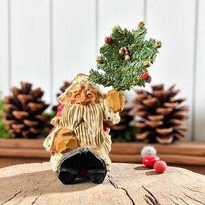 Christmas Santa Figurine Rustic Country Signed David Frykman Portfolio 1997